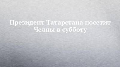 Президент Татарстана посетит Челны в субботу