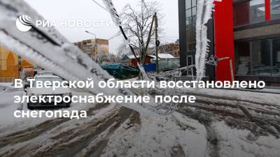 В Тверской области восстановлено электроснабжение после снегопада