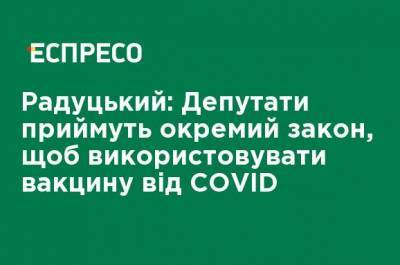 Радуцкий: Депутаты примут отдельный закон, чтобы использовать вакцину от COVID