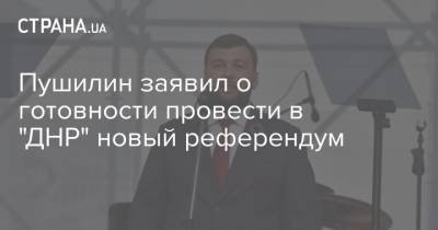 Пушилин заявил о готовности провести в "ДНР" новый референдум
