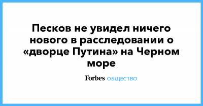 Песков не увидел ничего нового в расследовании о «дворце Путина» на Черном море