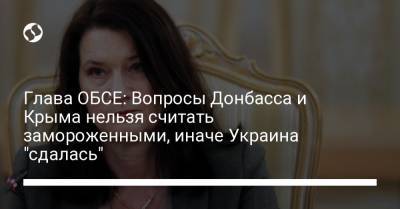 Глава ОБСЕ: Вопросы Донбасса и Крыма нельзя считать замороженными, иначе Украина "сдалась"