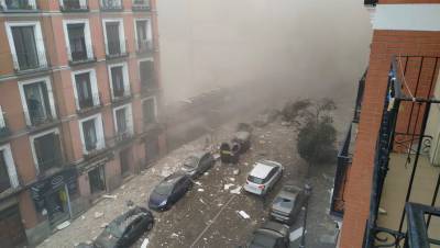 Появилось видео с места взрыва в Мадриде
