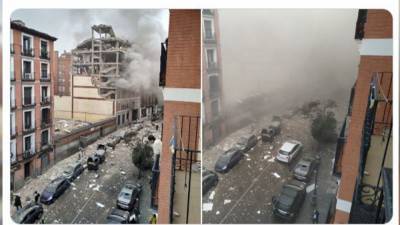 Первые кадры с места взрыва в Мадриде появились в Сети