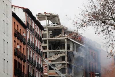 В Мадриде мощный взрыв, обрушилась часть многоэтажного здания
