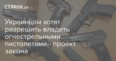 Украинцам хотят разрешить владеть огнестрельными пистолетами - проект закона
