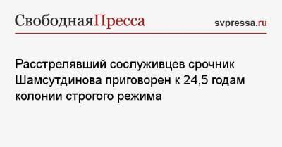 Расстрелявший сослуживцев срочник Шамсутдинова приговорен к 24,5 годам колонии строгого режима