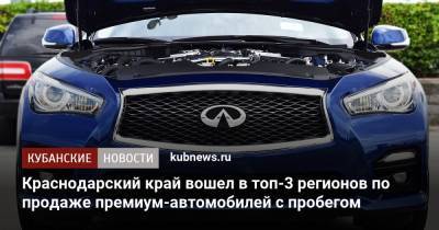 Краснодарский край вошел в топ-3 регионов по продаже премиум-автомобилей с пробегом