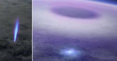 C МКС показали редкие молнии - синюю струю и эльфа