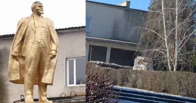 В Одесской области демонтировали "золотой" памятник Ленину: фото