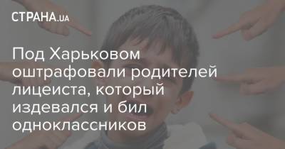 Под Харьковом оштрафовали родителей лицеиста, который издевался и бил одноклассников