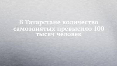 В Татарстане количество самозанятых превысило 100 тысяч человек