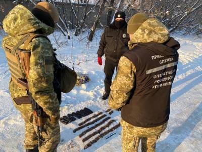 Пакет с боеприпасами обнаружили в снегу в Донецкой области: видео