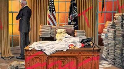 Журнал Time поместил на обложку «оставленный Трампом» беспорядок в Белом доме