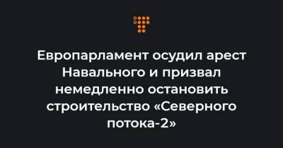 Европарламент осудил арест Навального и призвал немедленно остановить строительство «Северного потока-2»