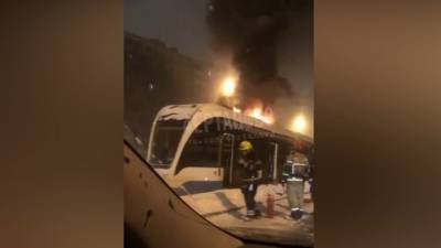 Трамвай загорелся на юге Москвы