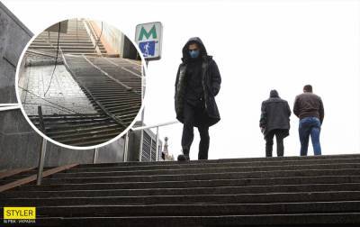 ЧП возле метро "Майдан Незалежности": людей спасло чудо (фото)