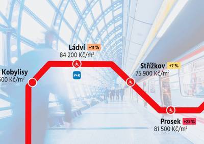 Опубликована карта цен на квартиры у станций метро Праги