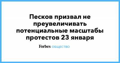 Песков призвал не преувеличивать потенциальные масштабы протестов 23 января