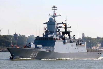 Российский боевой корабль отработал стрельбу по воздушным целям в Средиземном море