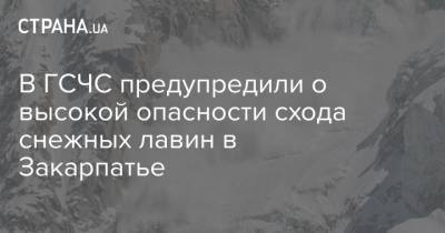 В ГСЧС предупредили о высокой опасности схода снежных лавин в Закарпатье