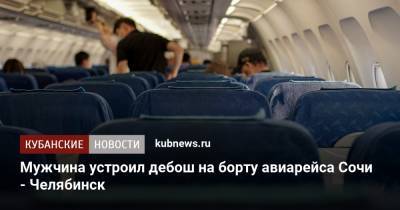 Мужчина устроил дебош на борту авиарейса Сочи - Челябинск