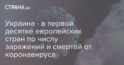 Украина - в первой десятке европейских стран по числу заражений и смертей от коронавируса