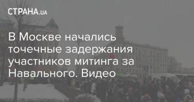 В Москве начались точечные задержания участников митинга за Навального. Видео