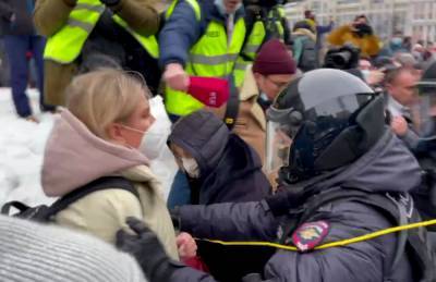Любовь Соболь задержали во время митинга в Москве, видео