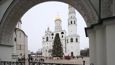 Главную новогоднюю ель России вывезли из Кремля