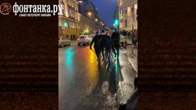 Сотрудник ОМОН в Петербурге ударил женщину ногой. Момент попал на видео