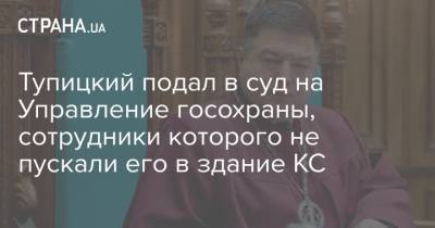 Тупицкий подал в суд на Управление госохраны, сотрудники которого не пускали его в здание КС