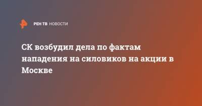 СК возбудил дела по фактам нападения на силовиков на акции в Москве