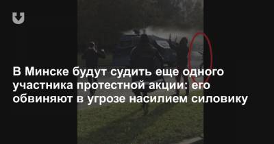 В Минске будут судить еще одного участника протестной акции: его обвиняют в угрозе насилием силовику
