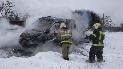 Карета "скорой помощи" сгорела в Липецкой области (фото)