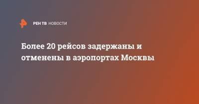 Более 20 рейсов задержаны и отменены в аэропортах Москвы - ren.tv - Москва