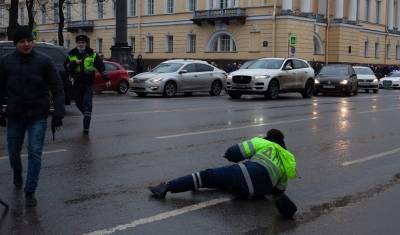 В Санкт-Петербурге задержали ударившего на протестной акции двух инспекторов ДПС
