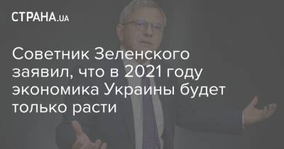 Советник Зеленского заявил, что в 2021 году экономика Украины будет только расти