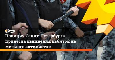 Полиция Санкт-Петербурга принесла извинения избитой на митинге активистке