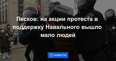 Песков: на акции протеста в поддержку Навального вышло мало людей