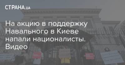 На акцию в поддержку Навального в Киеве напали националисты. Видео