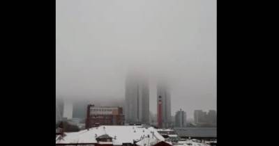 «Москва-Сити» скрылась в тумане