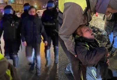 В Петербурге полицейский извинился перед женщиной, пострадавшей на незаконной акции