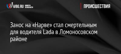 Занос на «Нарве» стал смертельным для водителя Lada в Ломоносовском районе