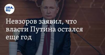 Невзоров заявил, что власти Путина остался еще год