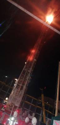 Накануне в Астрахани загорелась кабина башенного крана