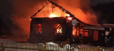 В Карелии сгорел деревянный дом: пожарные спасли корову и кур (ФОТО)