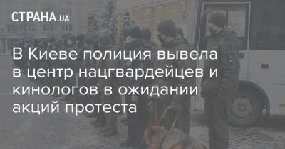 В Киеве полиция вывела в центр нацгвардейцев и кинологов в ожидании акций протеста