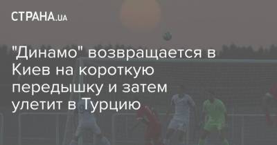 "Динамо" возвращается в Киев на короткую передышку и затем улетит в Турцию