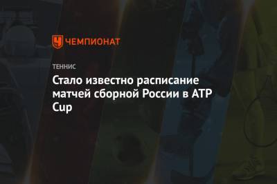 Стало известно расписание матчей сборной России в ATP Cup